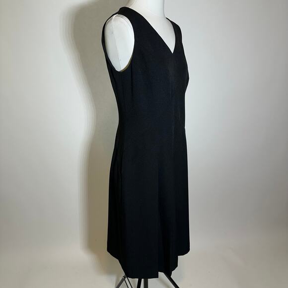 NWT Kasper Black Sleeveless V-Neck A-Line Pleated Dress Workwear Womens Size 6 - Picture 3 of 12